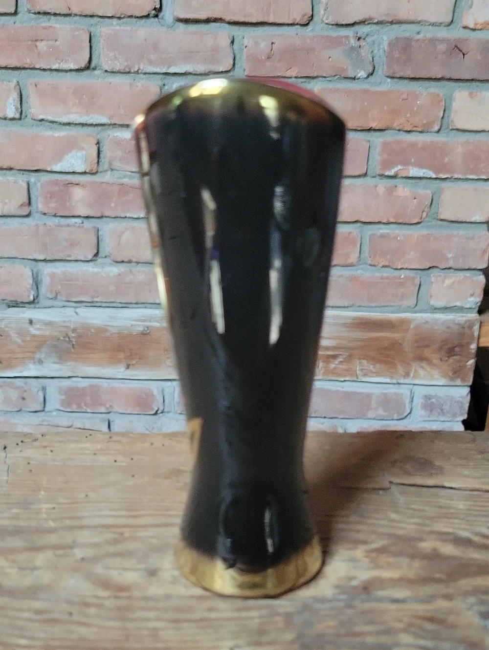 Vintage 1950s West German Art Pottery Vase 1029/14 Black Gold Atomic Mid Century - Picture 3 of 7